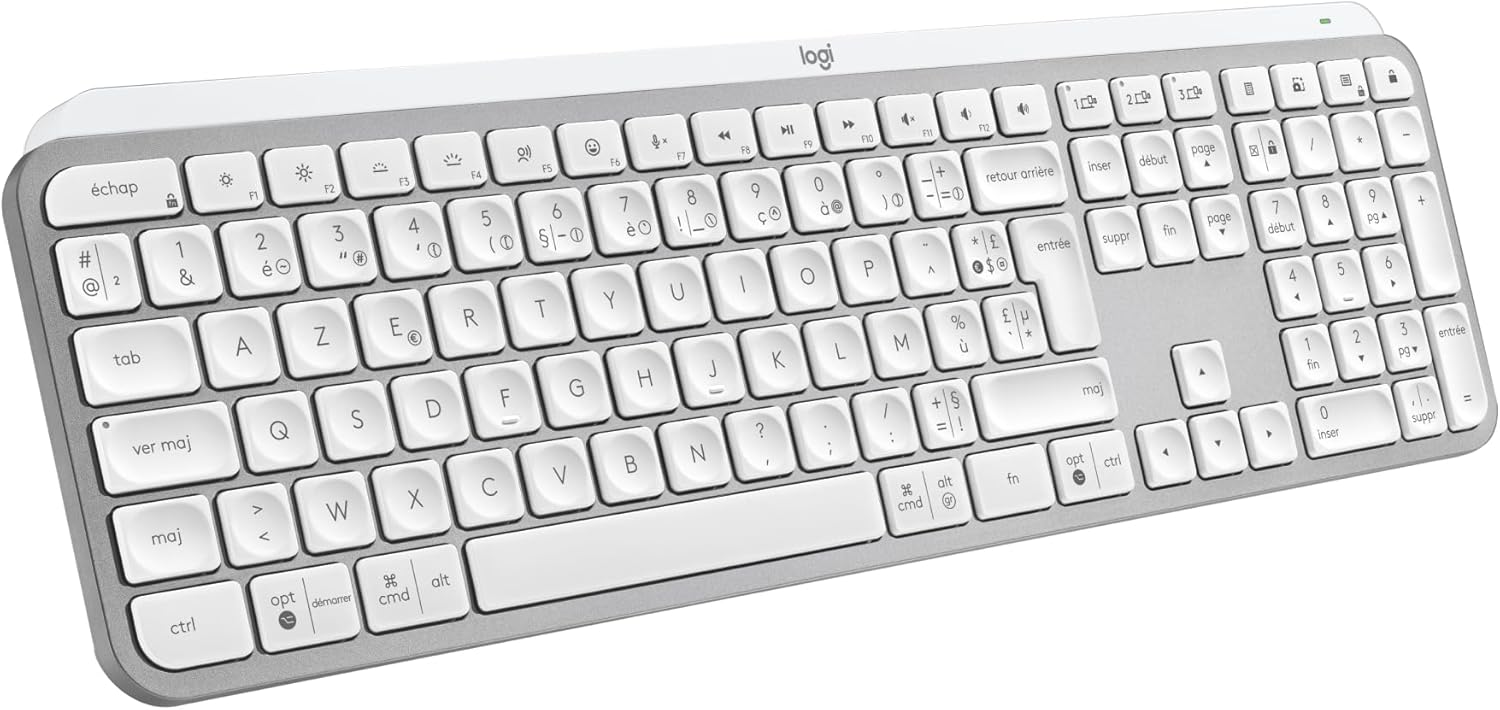 Logitech - MX Keys S - clavier AZERTY, rétroéclairé, USB-C, Bluetooth