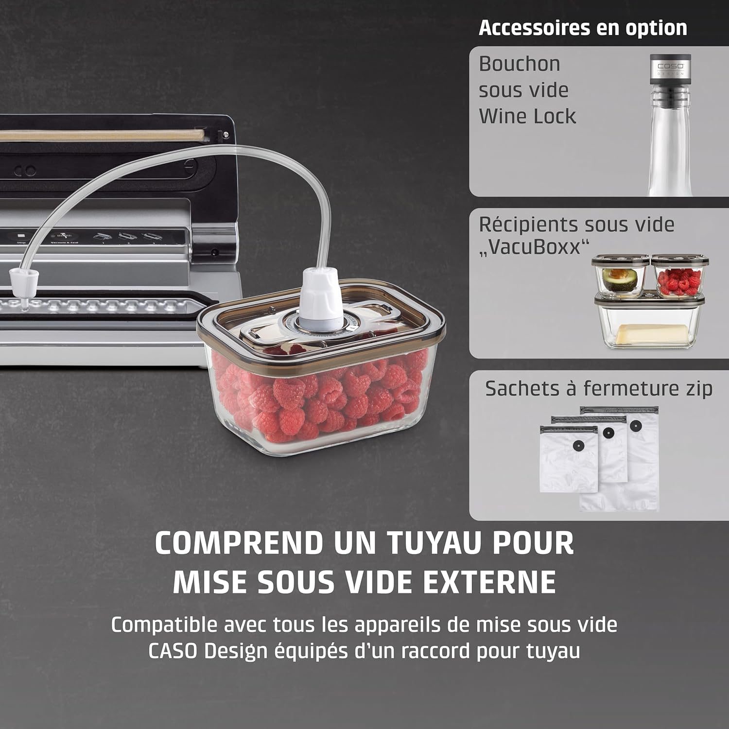 CASO - VC 10 - 30 cm - mise sous vide, argenté, longue conservation