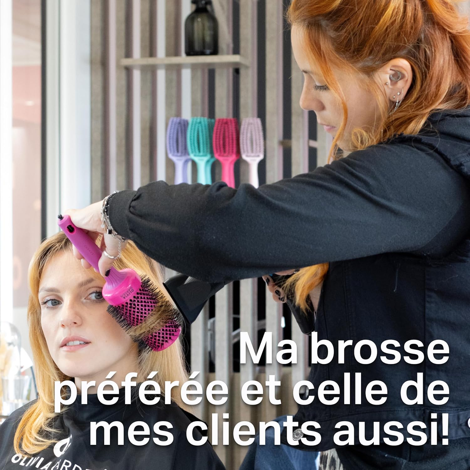 Olivia Garden - Expert Blowout Shine - brosse ronde céramique antistatique - brushing lisse et brillant