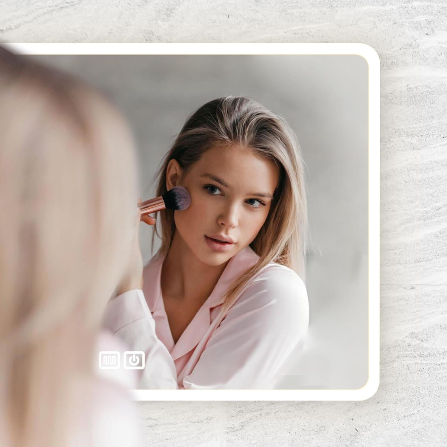 Bayt - miroir LED mural, 75x52cm, antibuée, 3 lumières, moderne