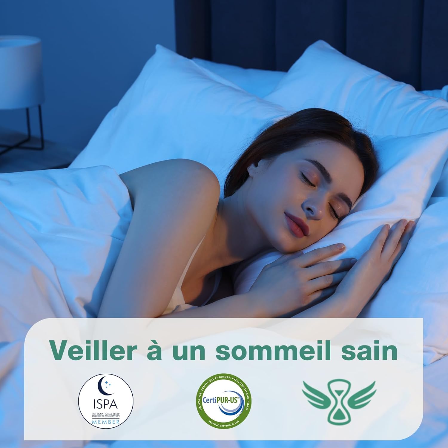 Novilla - Surmatelas série Mousse Gel - 120x190 cm - Mémoire de forme, doux, antidérapant, lavable
