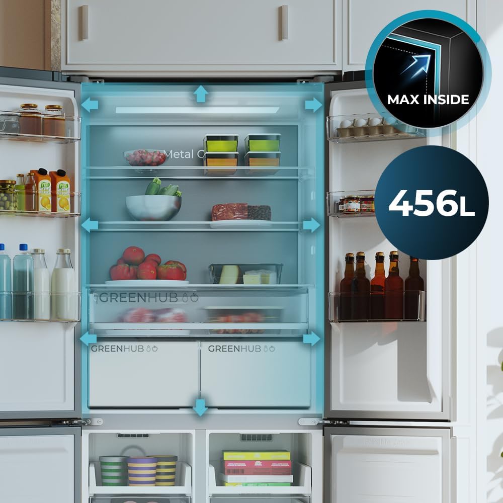 Cecotec - Bolero CoolMarket 4D - 189x83 cm - 456 L, No Frost, Inverter, 4 portes, 4D 456 SBI
