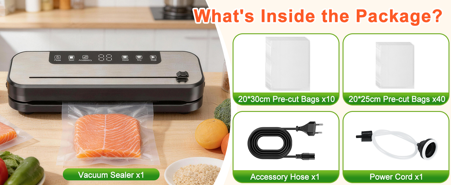 Le texte indique « Qu'y a-t-il à l'intérieur de l'emballage ? » Guide de déballage des produits présentant plusieurs composants et accessoires disposés systématiquement avec des étiquettes numérotées vertes.