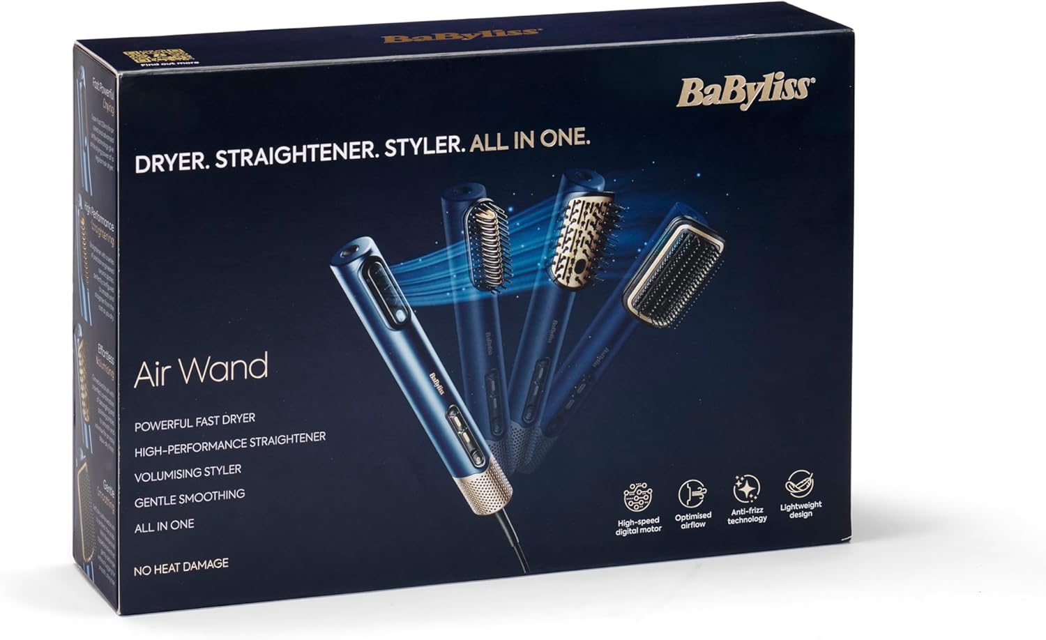BaByliss - Air Wand, sèche-lisseur 3 en 1, anti-frisottis, AS6553E