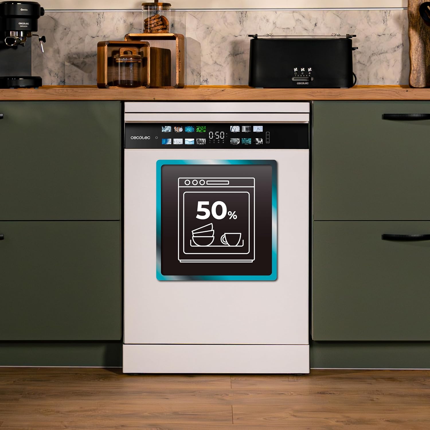 Cecotec - Bolero Aguazero 6700 B - 60cm - 15 couverts, Inverter, classe B