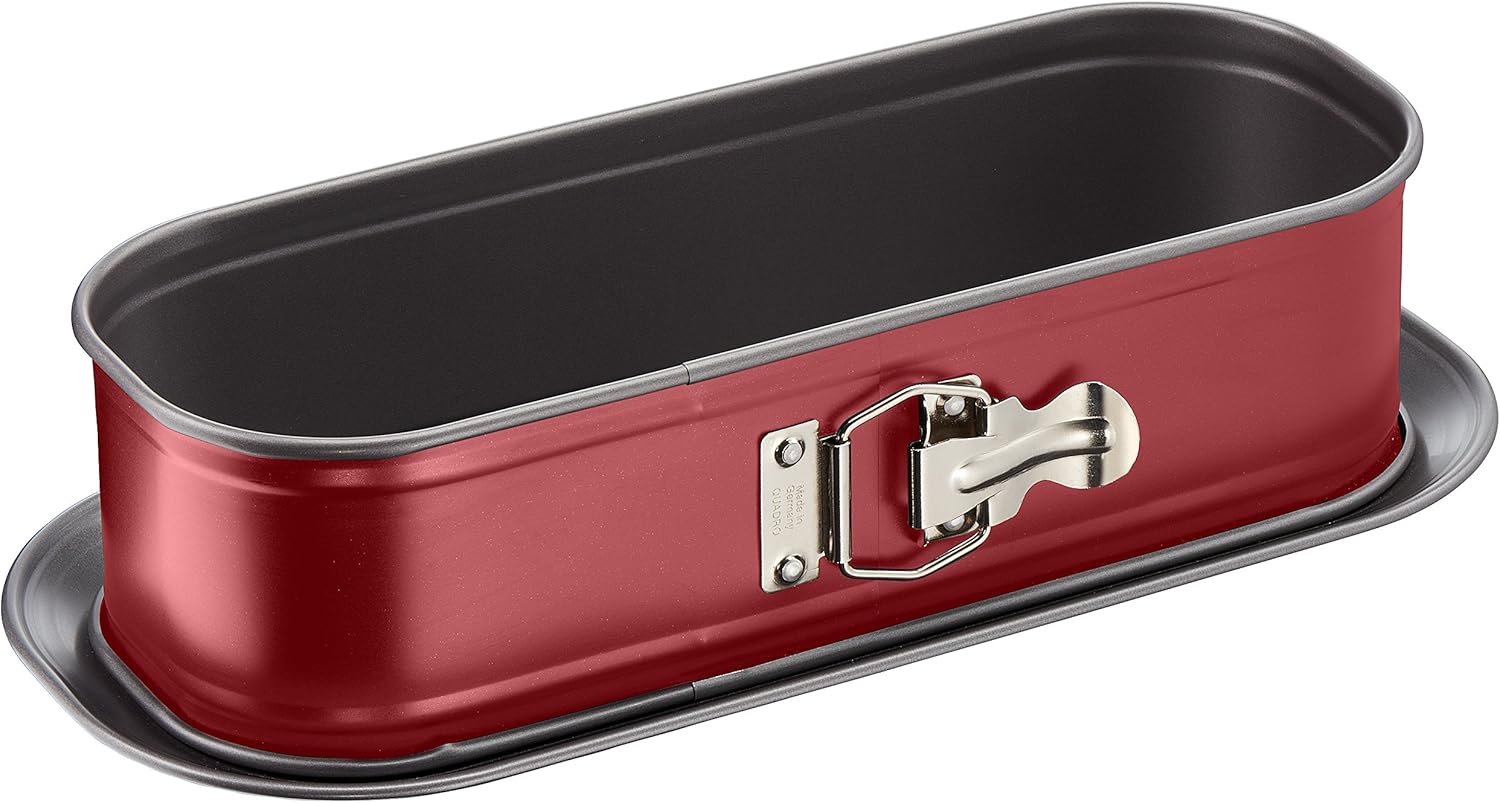 Tefal - Delibake moule à cake, charnière, 30x11cm, rouge/gris - J1640314