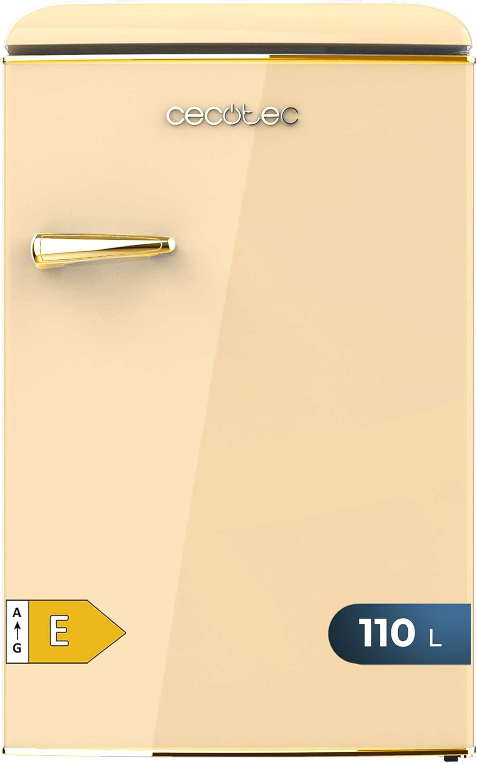 Cecotec - Bolero CoolMarket TT Origin 110 - 110L, Classe E, Icebox, LED, poignée chromée