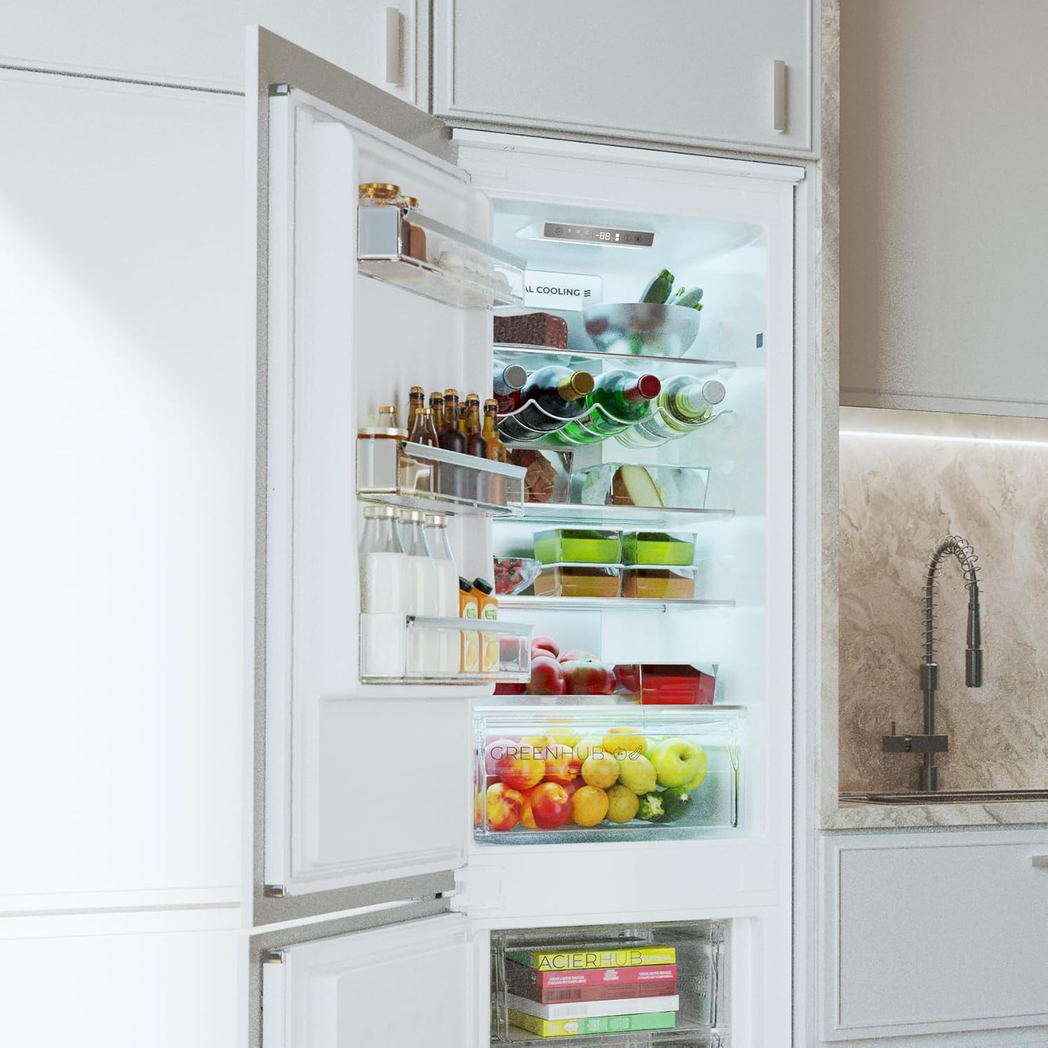 Cecotec - Bolero CoolMarket Combi Série - 177x54 cm - No Frost, 232L, Fast Freezing, Mode Vacances, BI-S MC 232 E