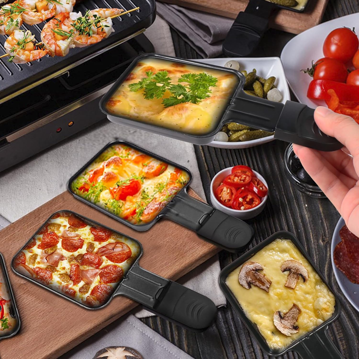 HengBO - poêlon carré 8pcs - 18x8.5x1.5cm - fonte antiadhésive