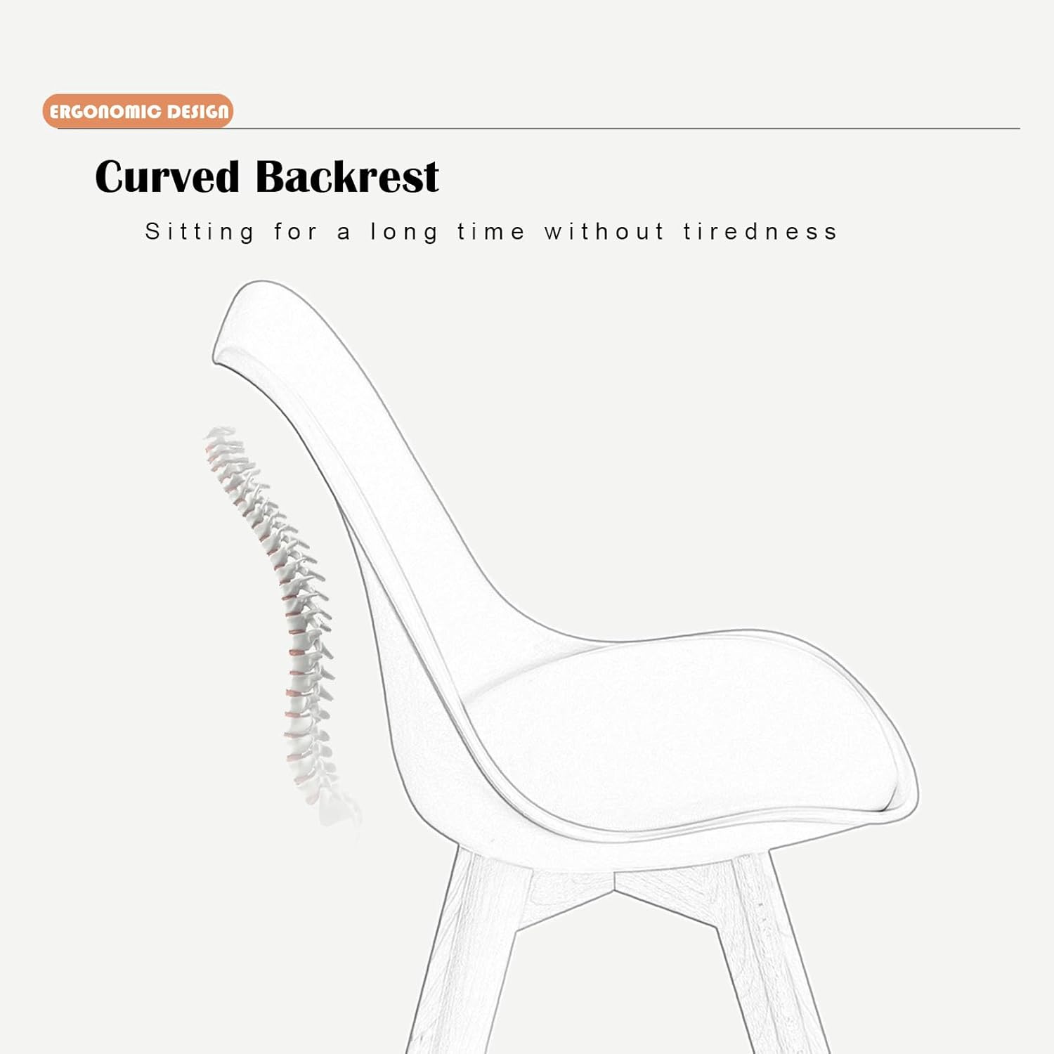 EGGREE - Lot 4 chaises scandinaves - bois hêtre - assise rembourrée