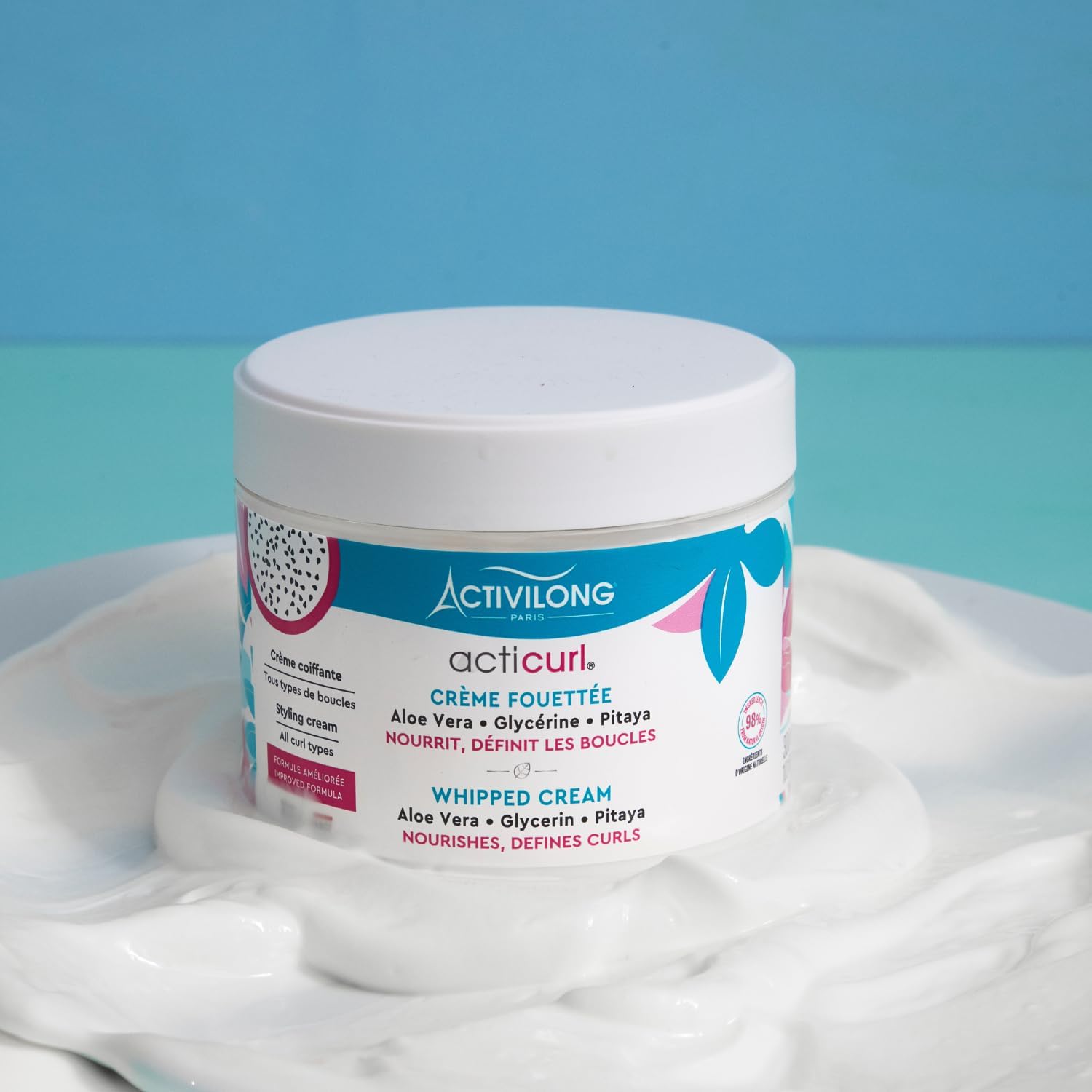 Activilong - Crème Fouettée Acticurl - 300ml x2 - Boucles nourries, 98% naturels