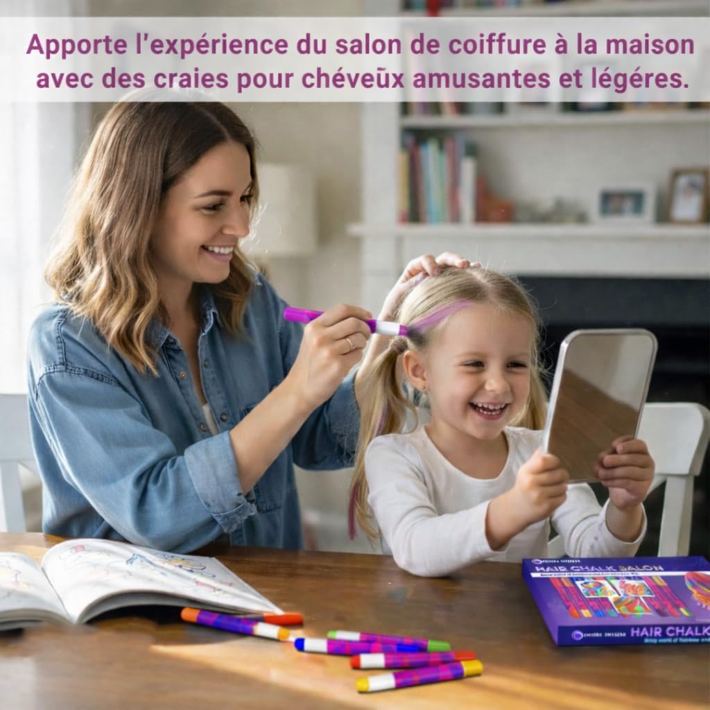 Desire Deluxe - Craies cheveux filles - 10 pièces - colorées, lavables, non toxiques
