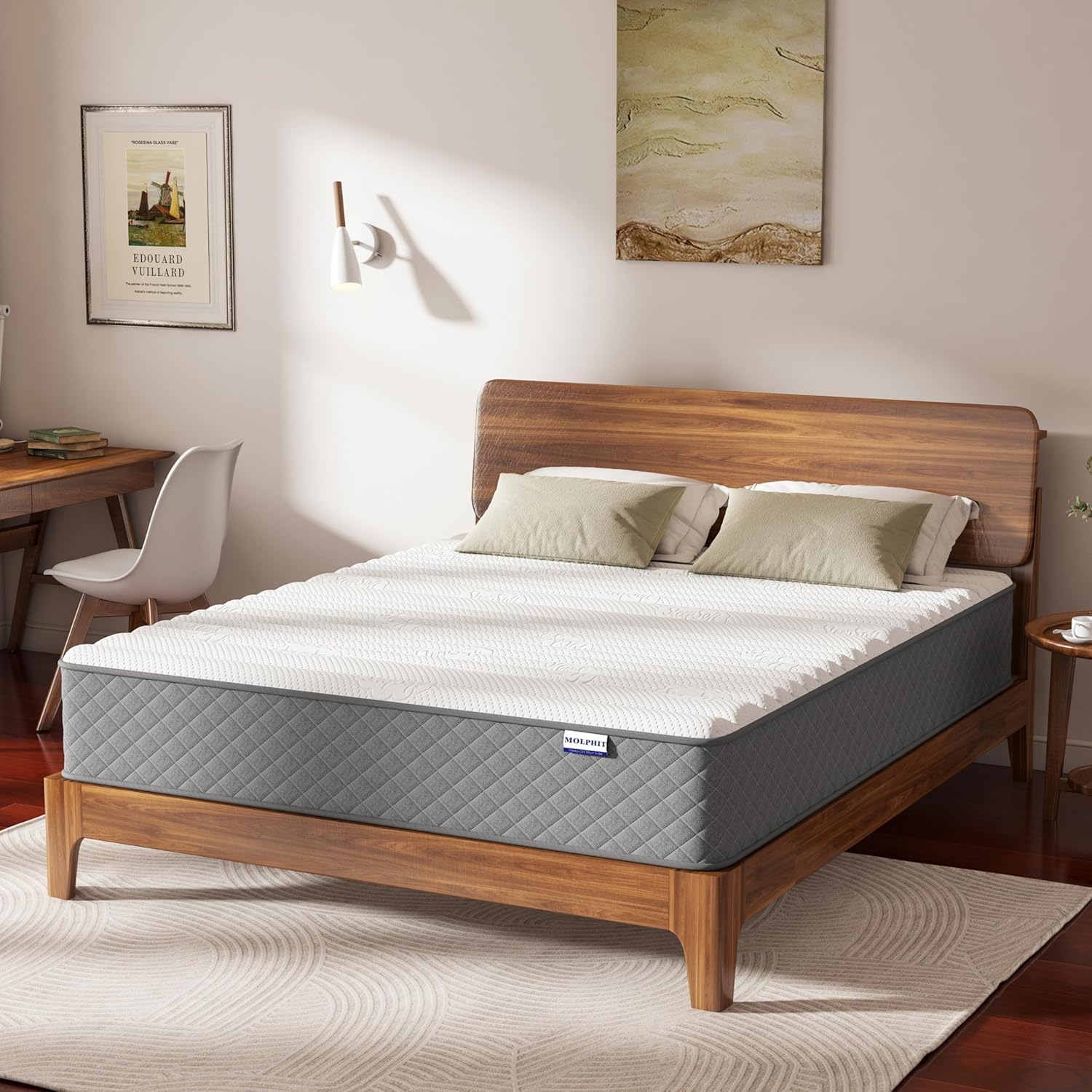 Matelas hybride 140x190 cm, mémoire de forme, soutien ferme, Oeko-TEX