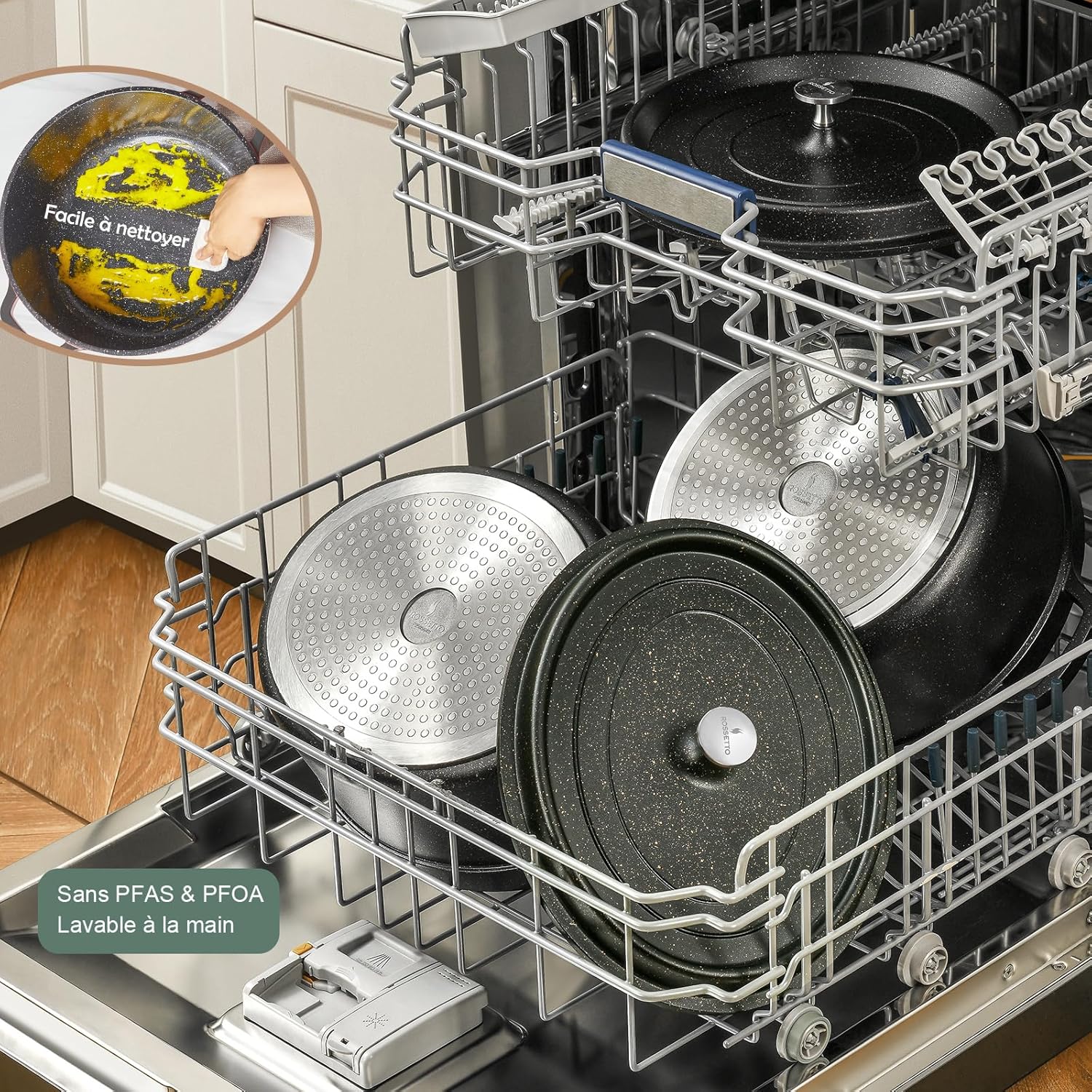 Rossetto - Cocotte ronde 28cm - fonte alu, céramique, induction, 6,6L