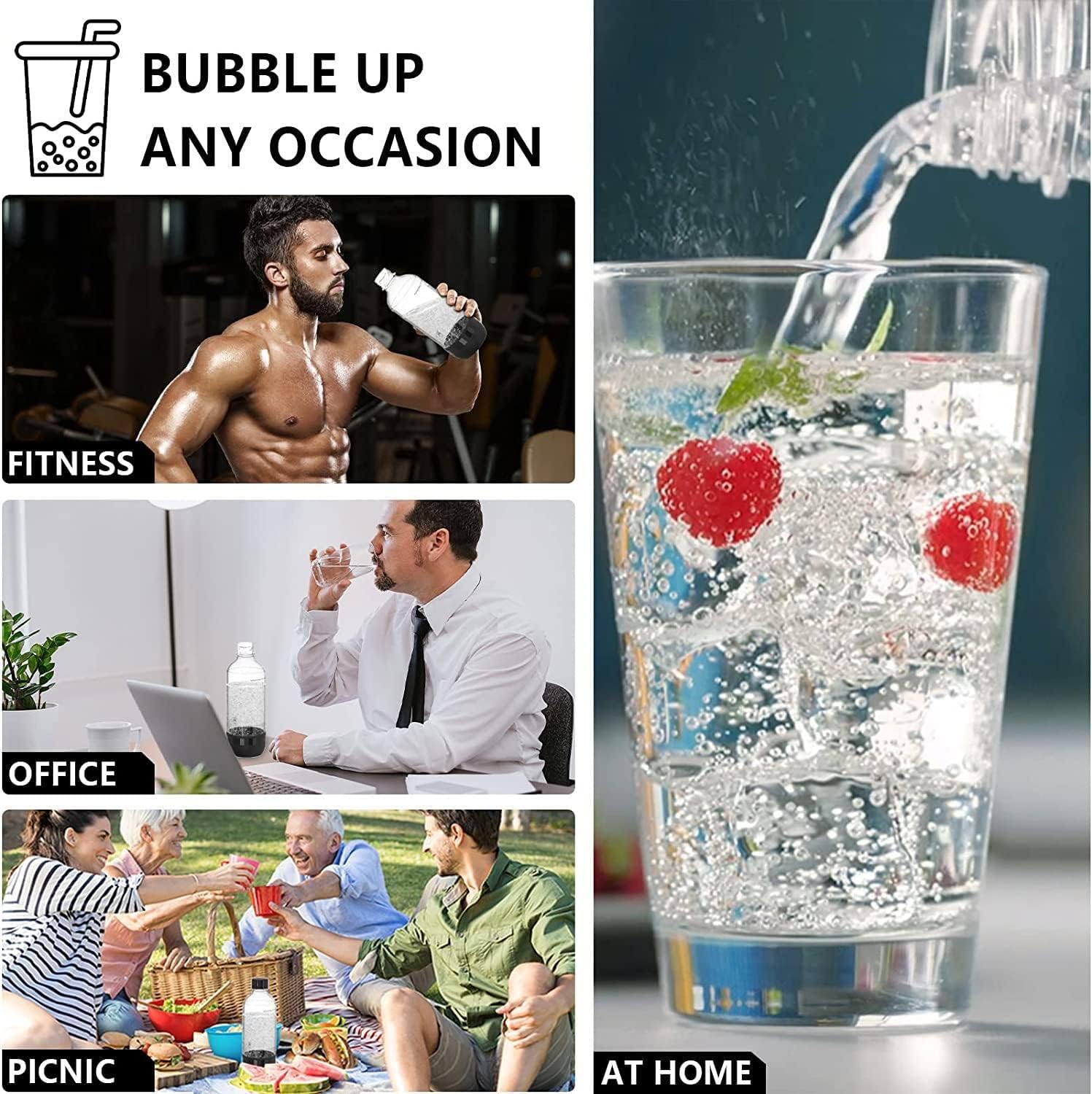 Mycket – bouteilles pour machine à soda – 1L x2 – PET réutilisable, sans BPA