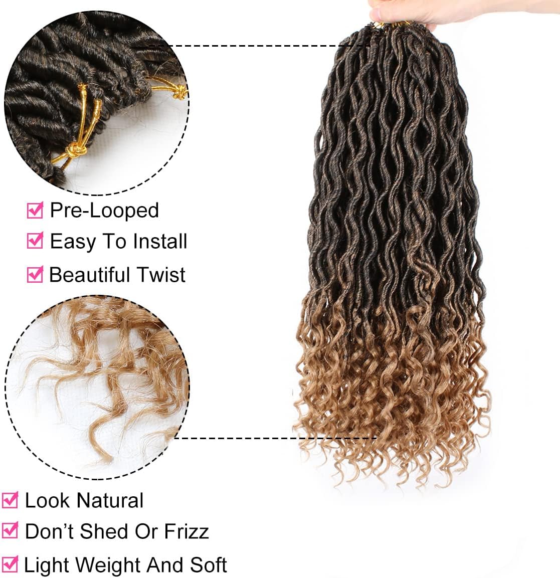 Xtrend - Déesse faux locs 14'' - 6 packs boucles synthétiques tressage T27