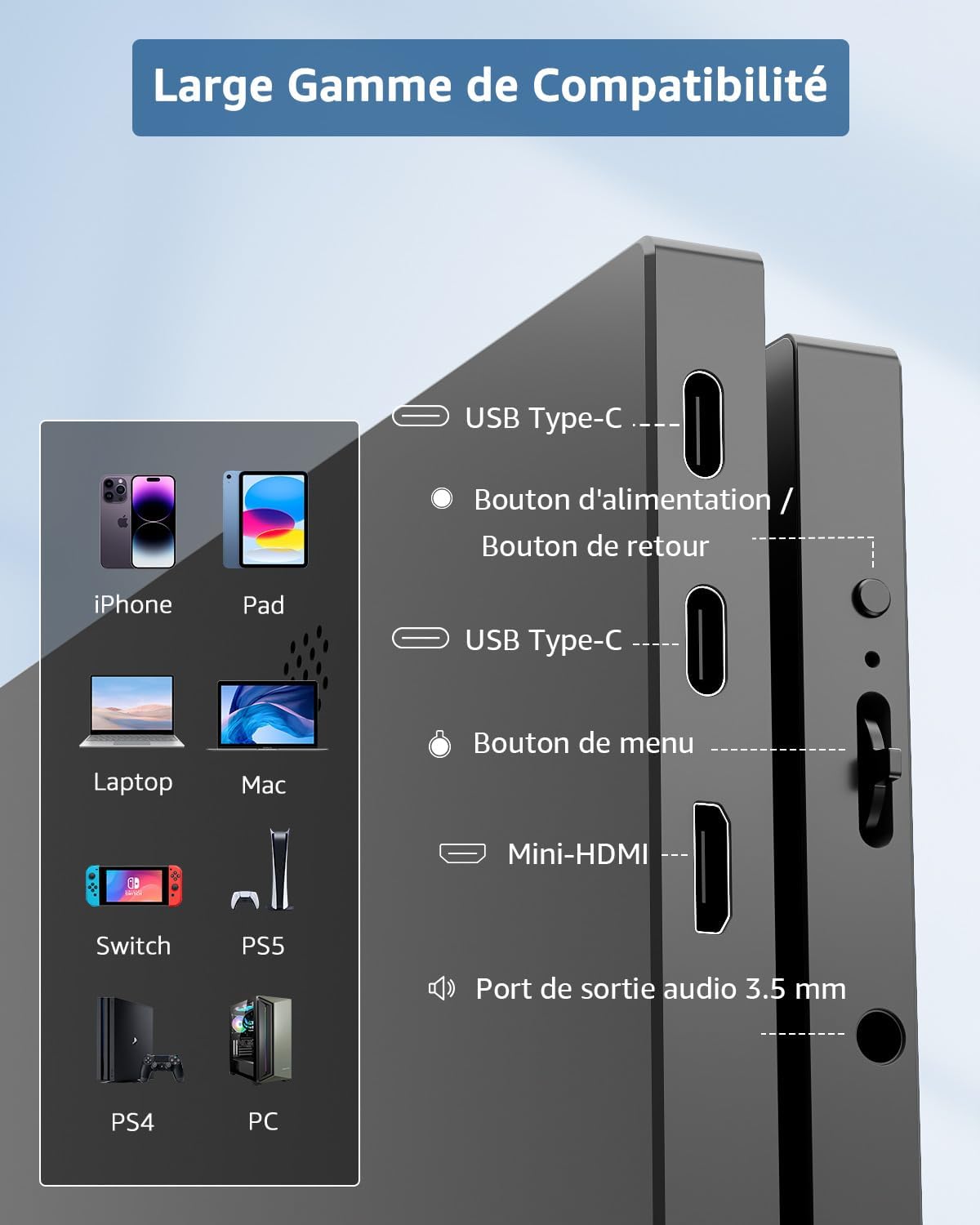 Yodoit - écran portable 15,6