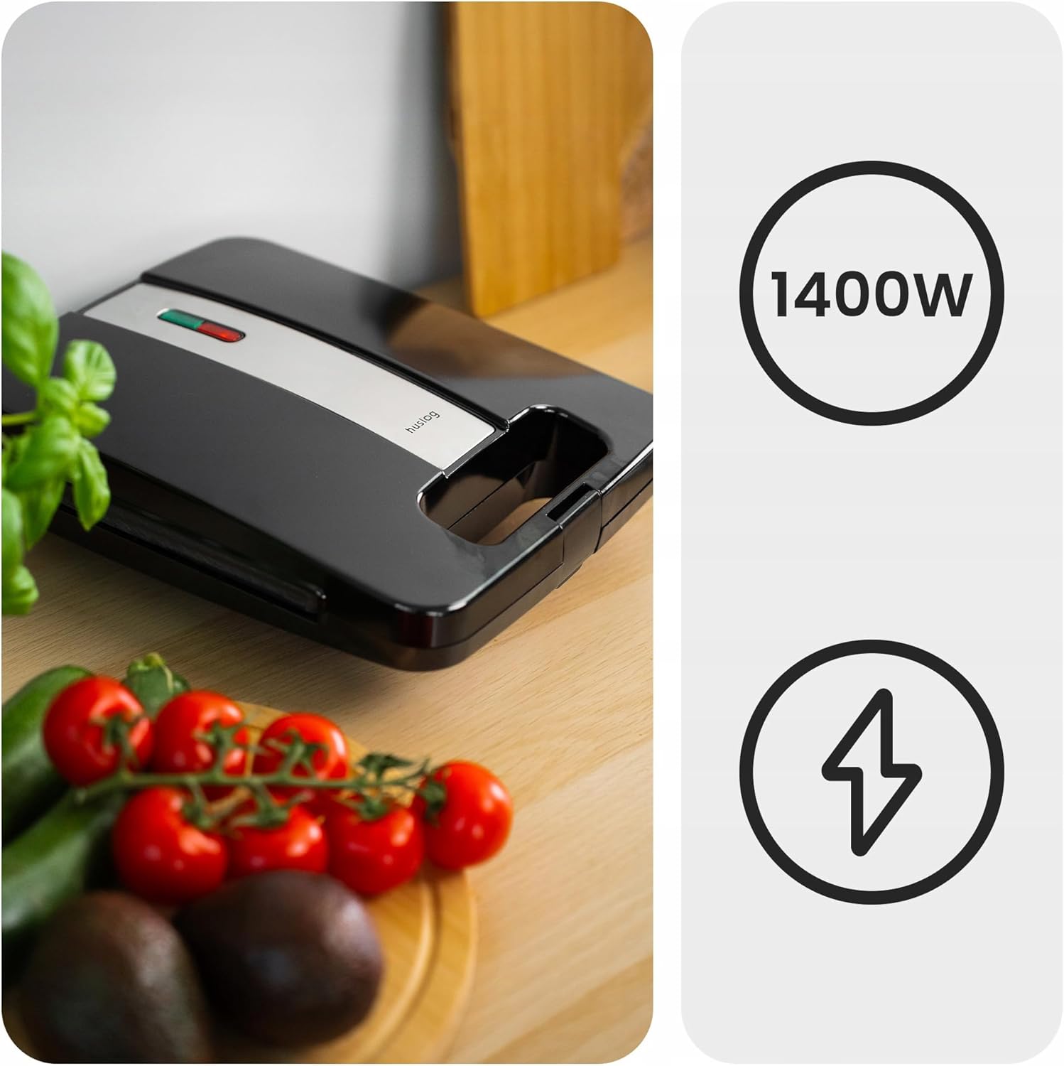 Grill panini inox compact 31,9x26,1 cm 1400W plaques antiadhésives