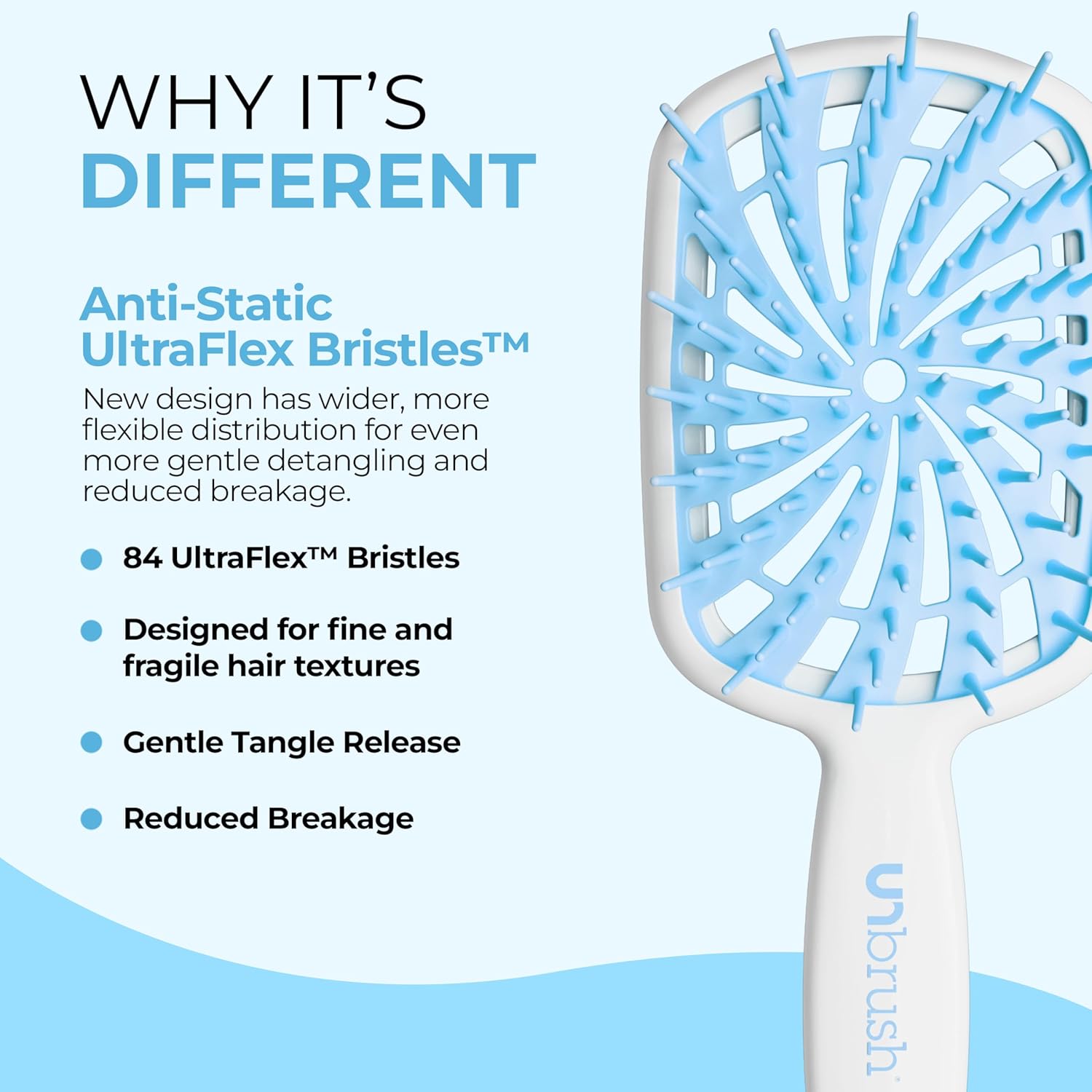 FHI Heat - UNbrush Plus - ultra légère, ventilée, 84 poils UltraFlex, démêlage cheveux bouclés