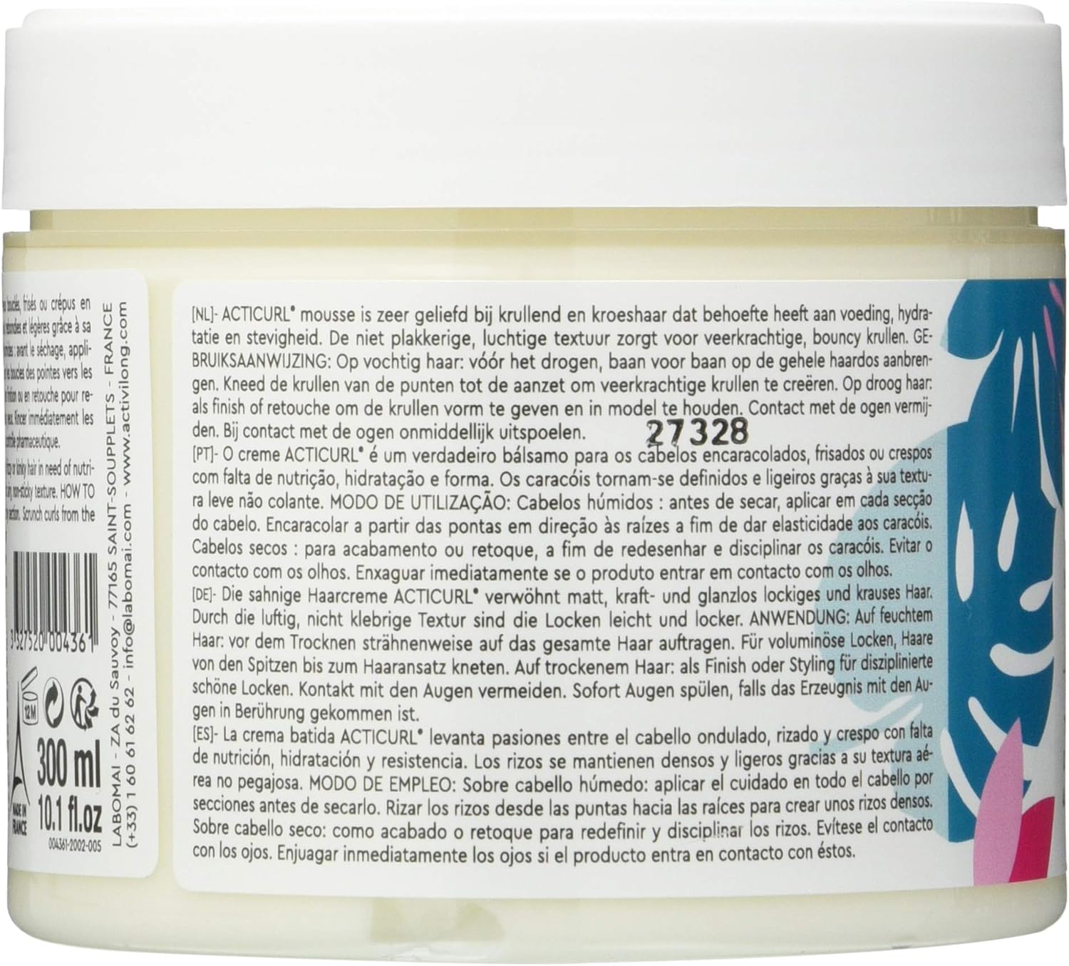 Activilong - Crème Fouettée Acticurl - 300ml x2 - Boucles nourries, 98% naturels