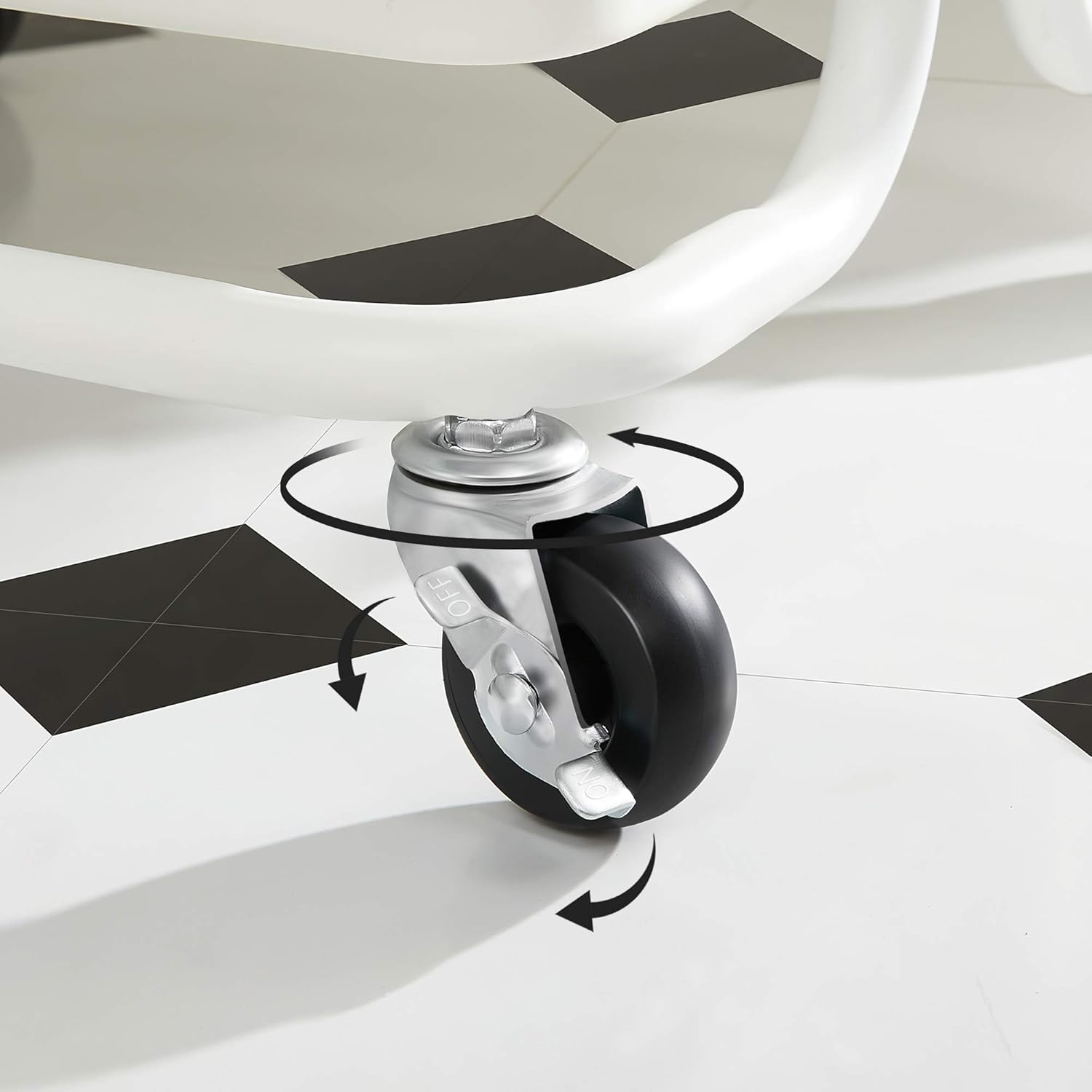 SONGMICS - chariot de rangement 3 niveaux, roulettes, freins, poignée, 2 pots, plastique, blanc - BSC067W01