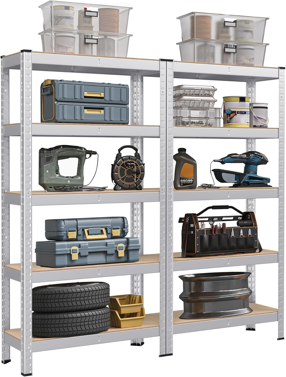 SONGMICS - étagère industrielle 5 niveaux 30x75x150cm, 650kg, réglable - GLR030E02