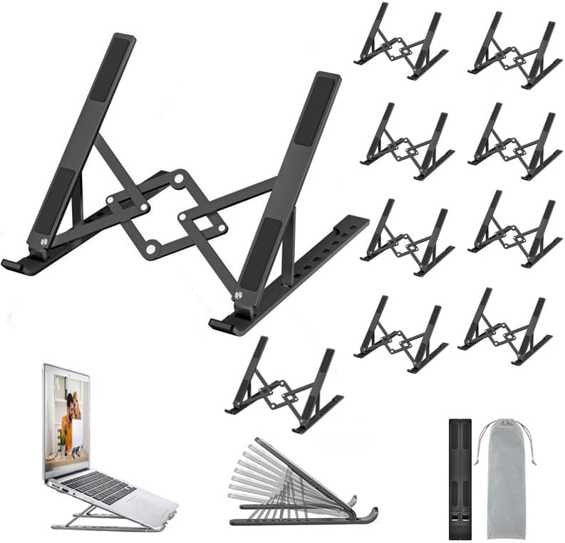 Support ordinateur portable aluminium ventilé, réglable, 10-17.3 pouces