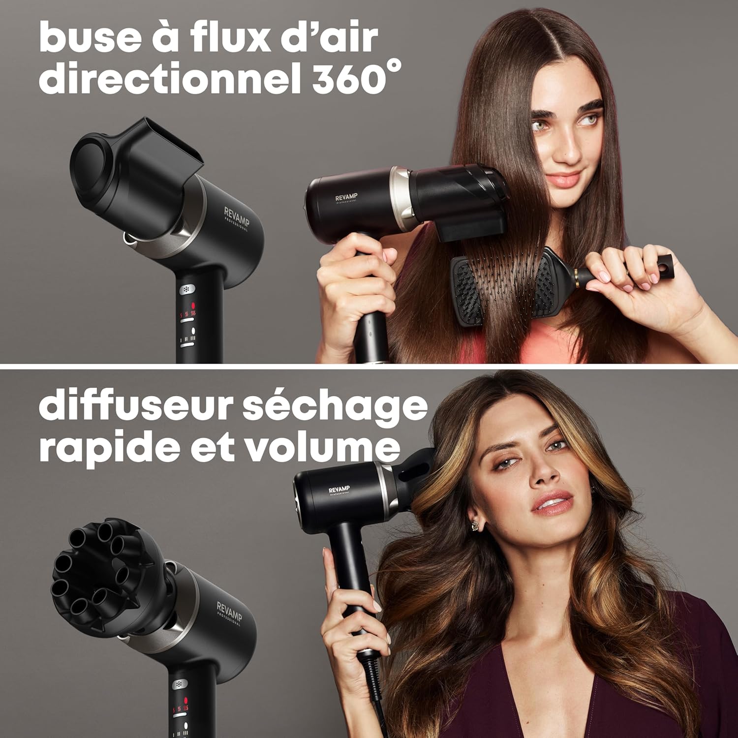 Revamp - Enigma Precision - léger, silencieux, séchage rapide, 4 embouts magnétiques