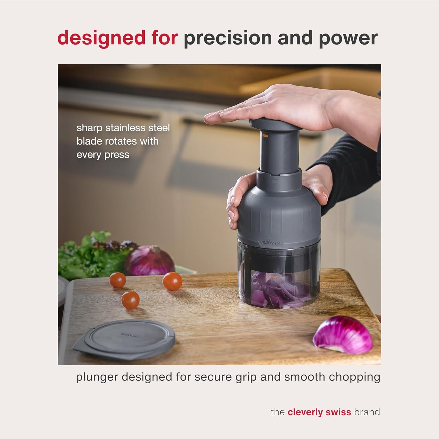 Zyliss - Zick Zick 3 - hachoir manuel inox, légumes et herbes