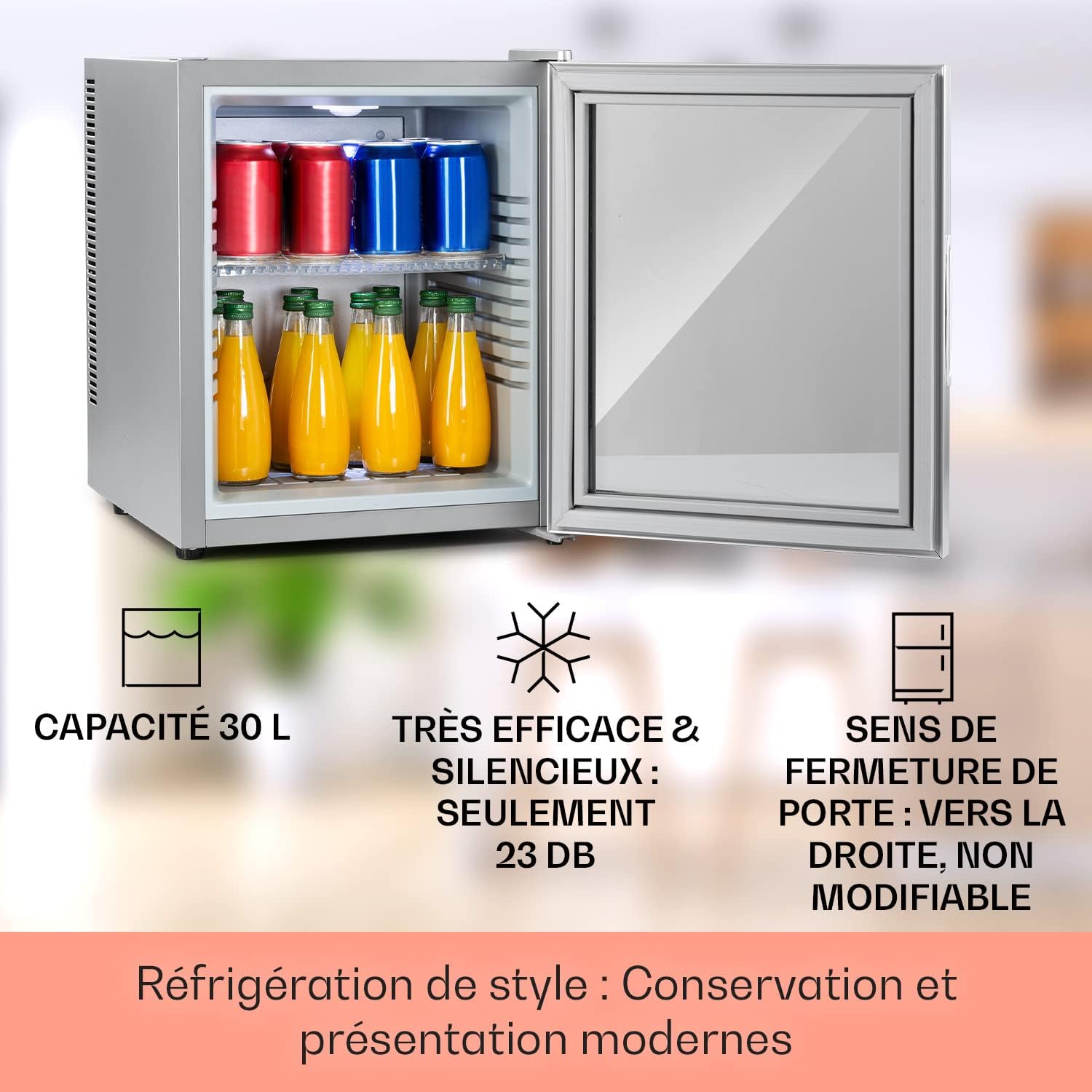 Klarstein - Mini Frigo 32L - compact, silencieux, étagères réglables, 12-18°C