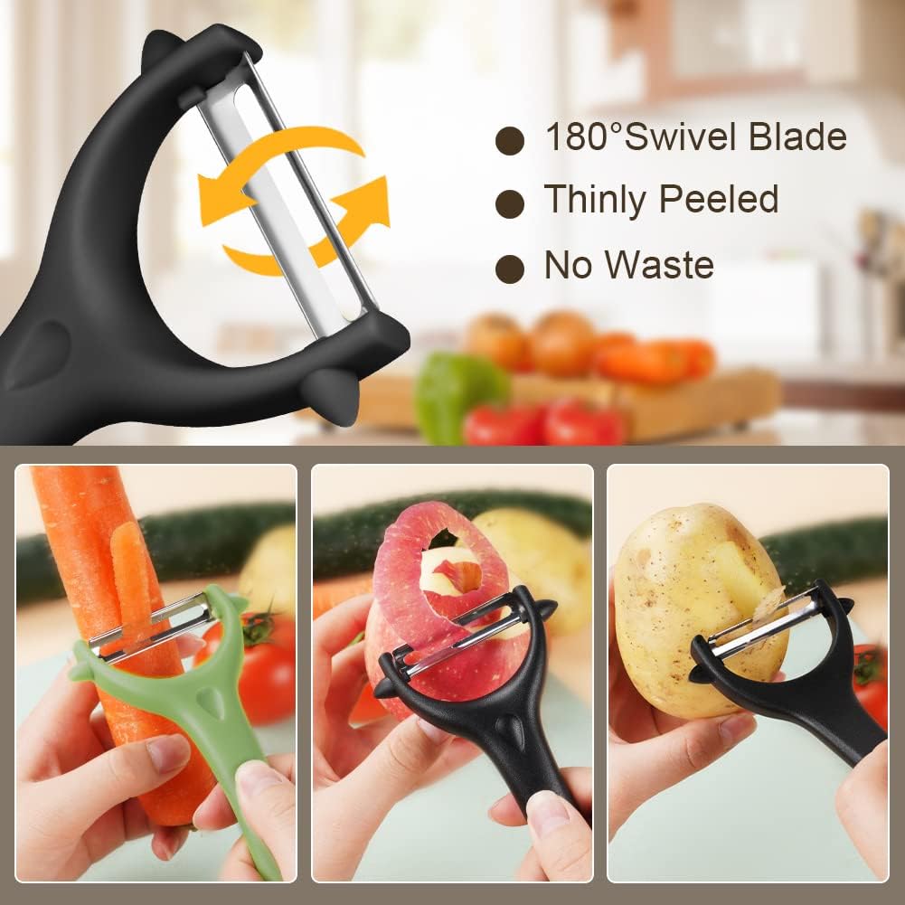 Éplucheur universel - 2 pièces - inox, poignée ergonomique, fruits/légumes