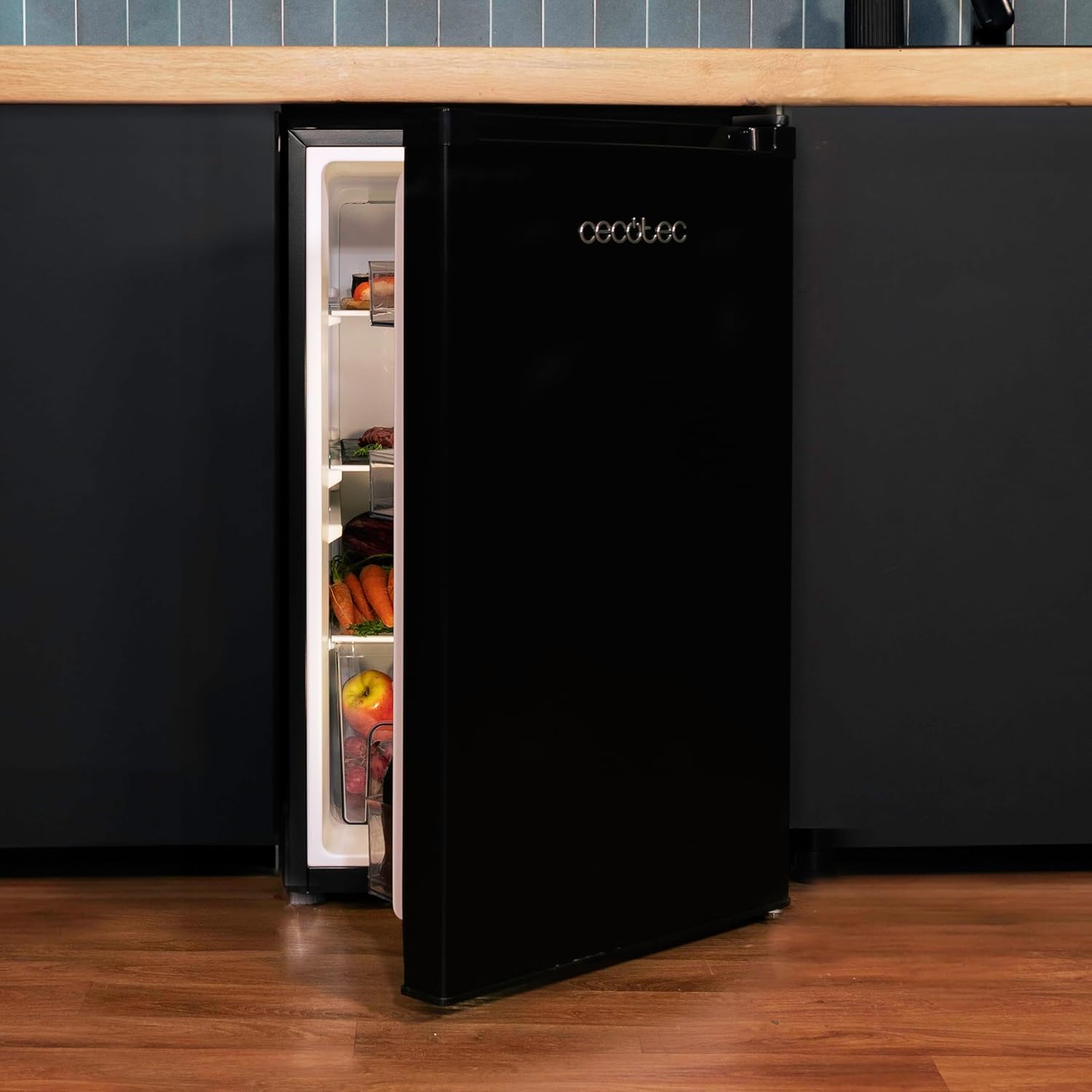 Cecotec - Bolero CoolMarket TT - 114L compact, classe E, porte réversible, TT114L Black