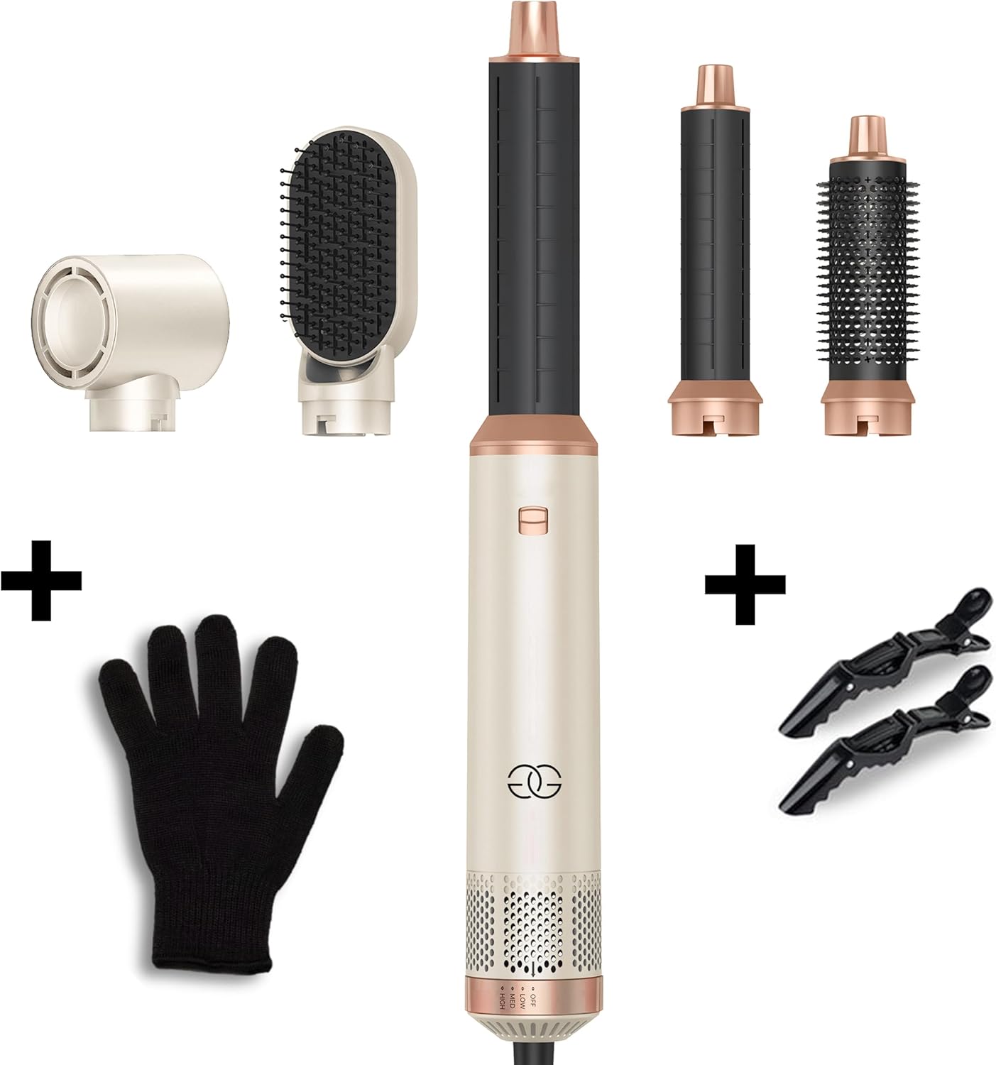 Golden Goods - Multistyler Sandstone - 5 accessoires - Sèche-cheveux coiffant 5-en-1