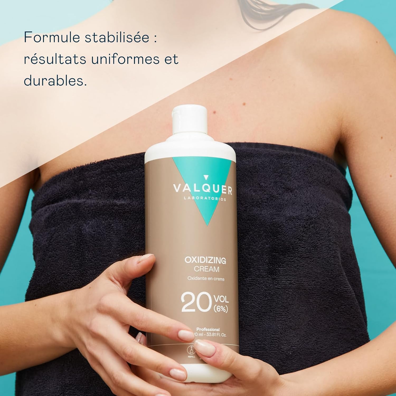 VALQUER - Eau Oxygénée 20 Volumes - 1L - crème oxydante 6%, vegan