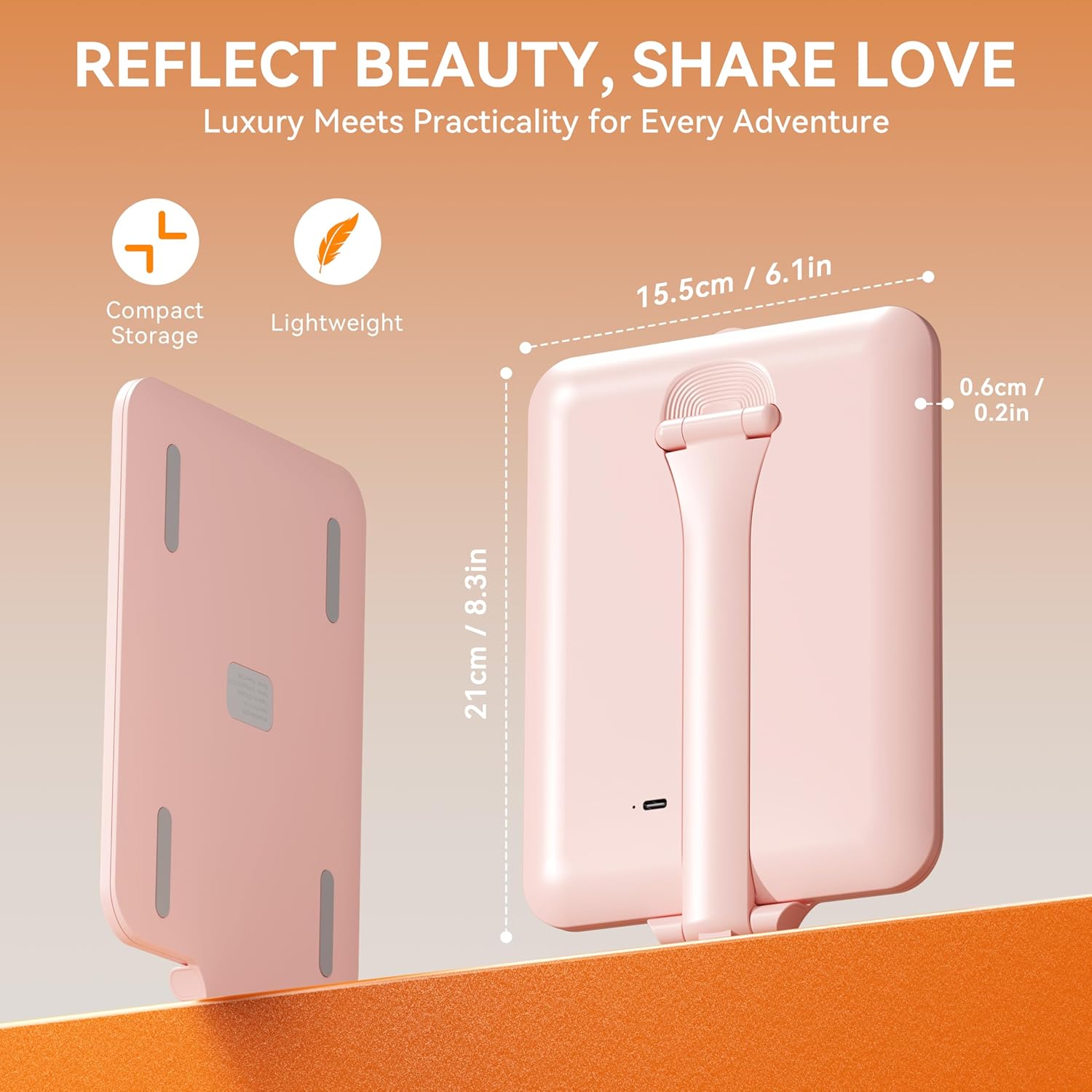 Auxmir - miroir maquillage LED 72 lampes, tactile, USB, HD, voyage