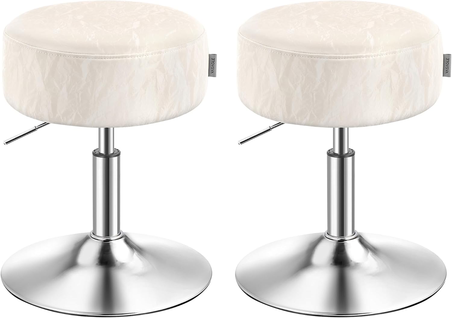 VASAGLE - tabourets de bar réglables, PU, coussin épais, blanc crème ZH2504015