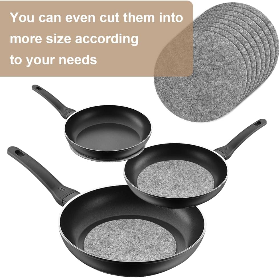 Flintronic - Protection casseroles 8 pièces - 19.1cm - protège-poêles premium anti-rayures