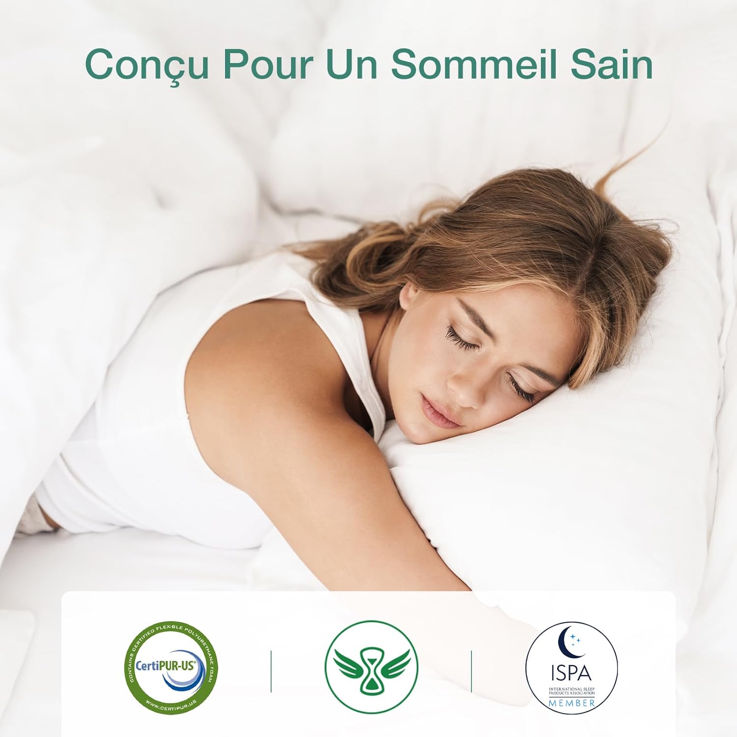 Novilla - Matelas 7 zones - 90x200 cm - mousse, housse amovible