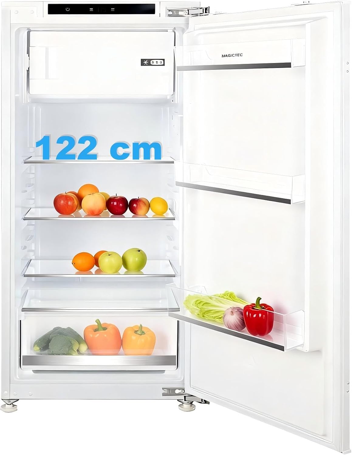Réfrigérateur encastrable 122 cm, 188L, porte réversible, ultra silencieux