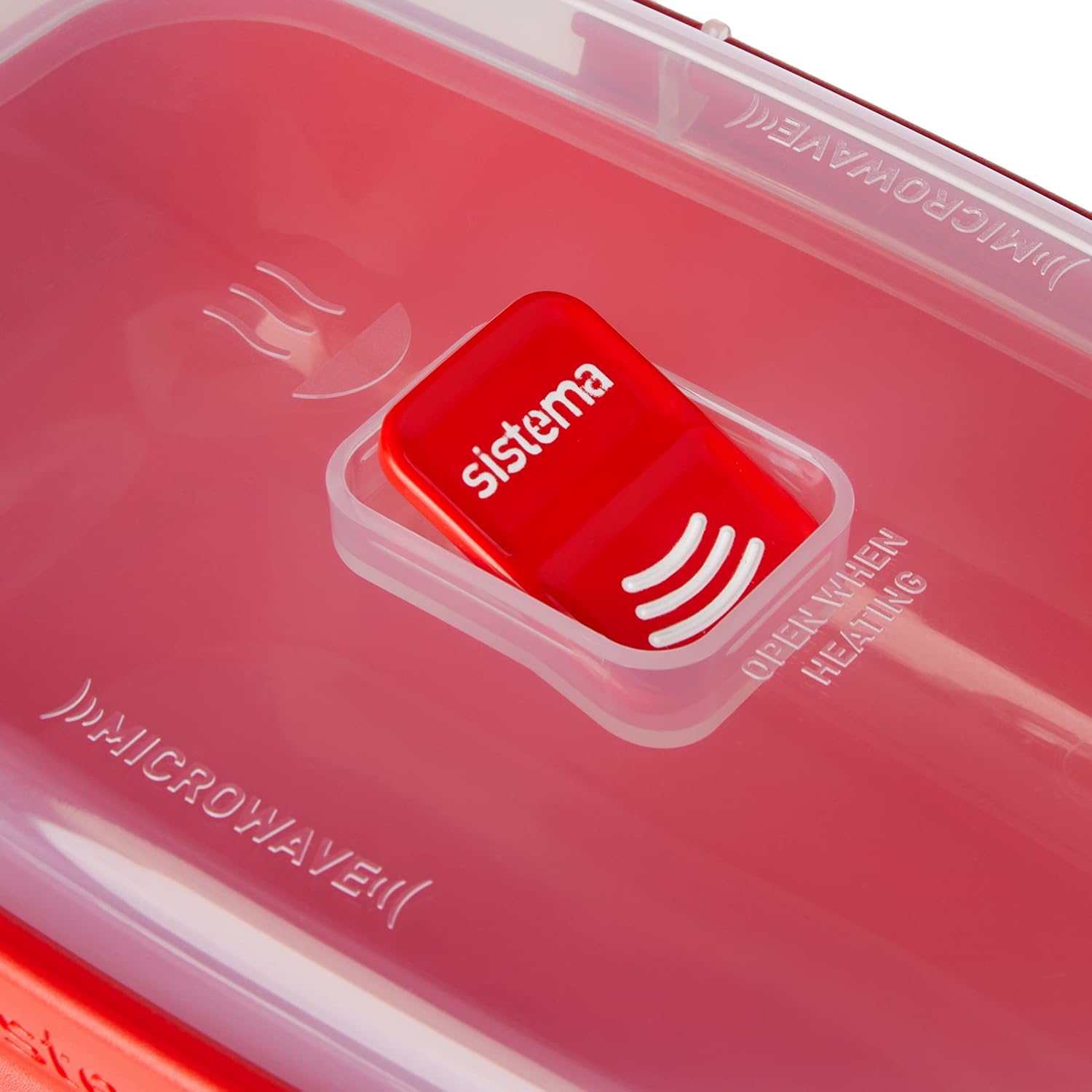 Sistema - récipient micro-ondes rectangulaire - 1,25 L - sans BPA, rouge/transp.