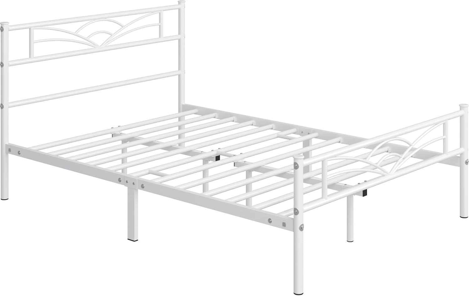 Yaheetech - lit simple métal - 140x200cm - cadre solide blanc