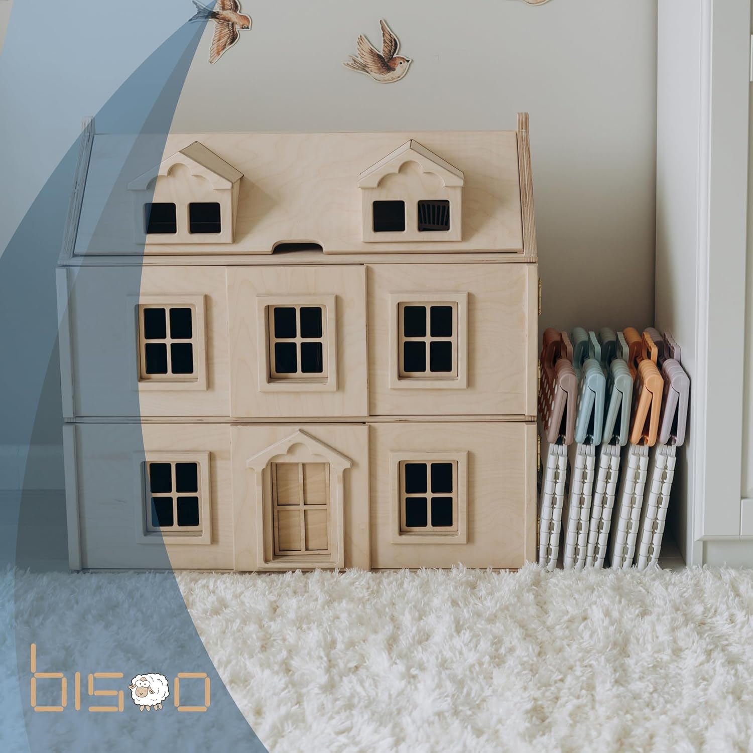 Bisoo Tabouret Pliant - Marche Pied Enfant - Tabouret Pliable Portable en Plastique - Marche Pied Pliable pour Salle de Bains et Cuisine - Sûr et Pratique pour Filles & Garçons - 22 cm Miel