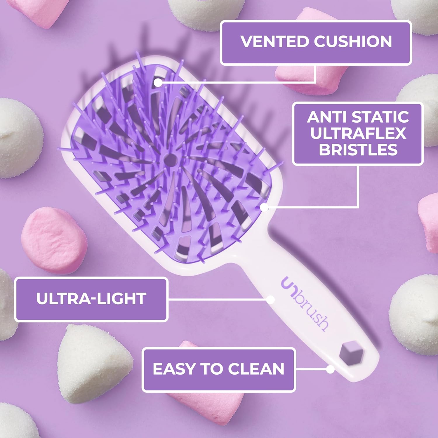 FHI Heat - UNbrush Plus - ultra légère, 84 poils UltraFlex, brosse démêlante antistatique