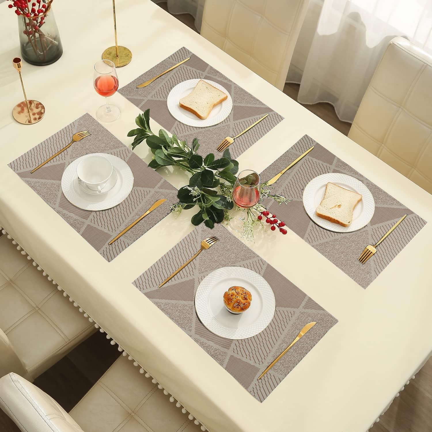 IPEA - sets de table élégants - 45x30cm - lavables, antidérapants, résistants chaleur