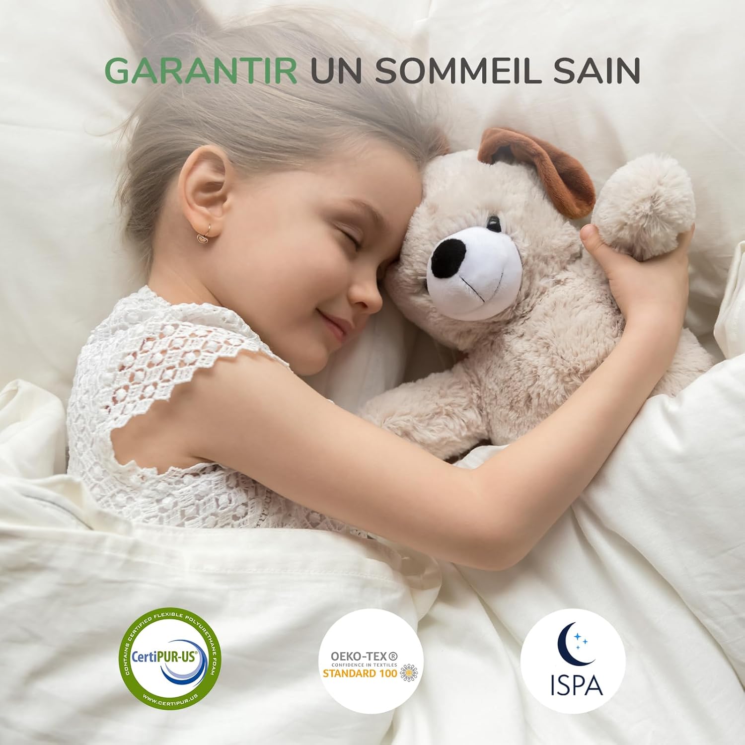 Novilla - surmatelas mémoire de forme gel - 140x190 cm - 7,5 cm, antidérapant, housse lavable