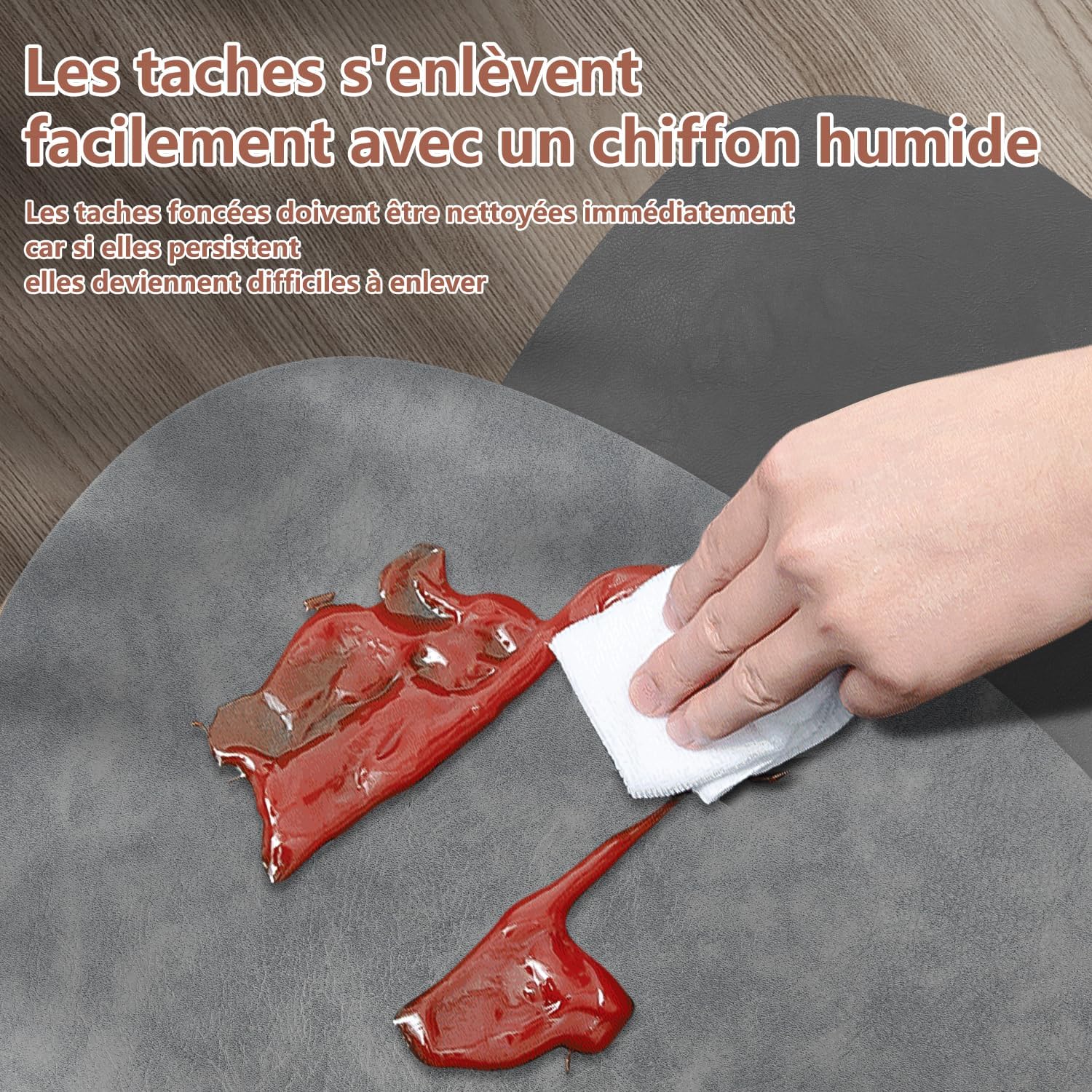 Set de Table - Lot 4 Cuir PU, double face, ovale 41x33cm, lavable