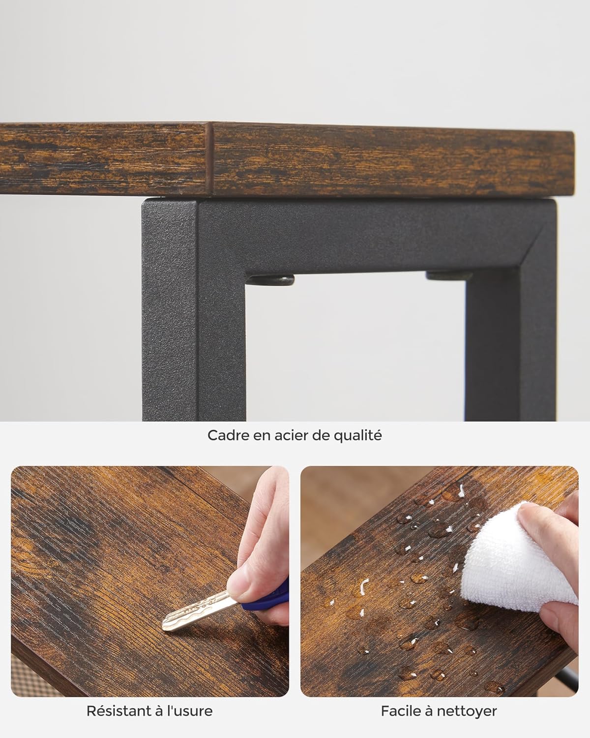 VASAGLE - desserte 4 niveaux - 13x45,4x77cm - acier, roulettes, compact - LRC032B01V1