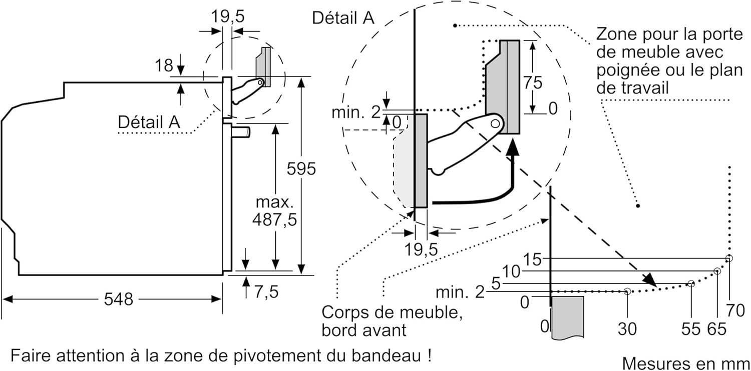 Bosch - Four encastrable Série 8 - noir - multifonction, grande capacité, HRG7764B1