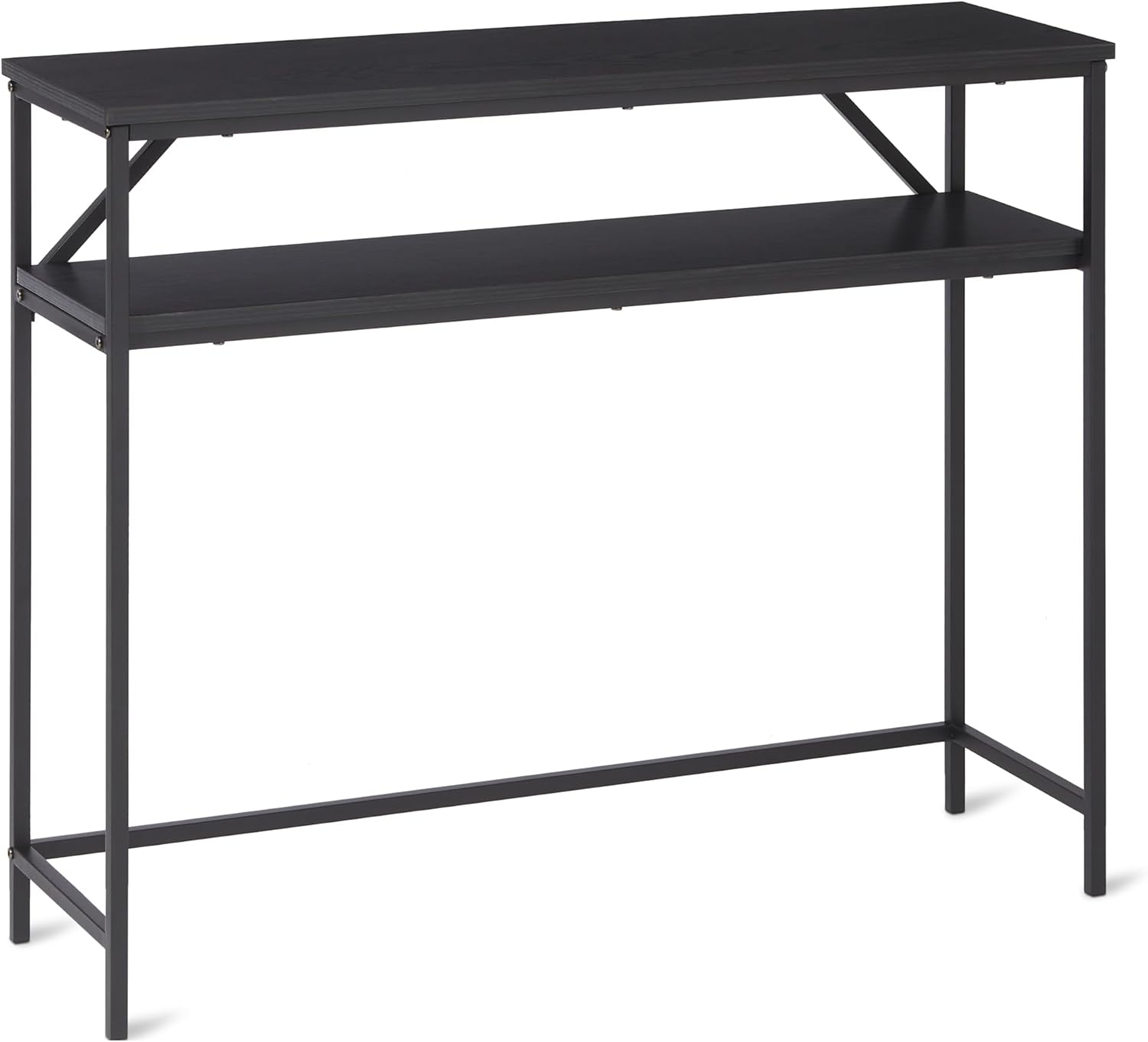 maxy-dealz Basics - Console rectangulaire avec étagère, acier, 100x30x80 cm