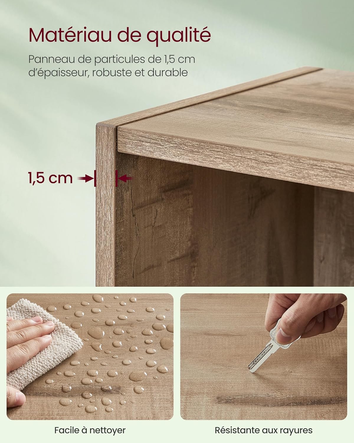 VASAGLE - étagère 5 niveaux - 24x60x134,2 cm - rangement ouvert - LBC165T50